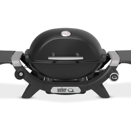 Weber Q 1200N Black – Barbacoa de gas portátil con mesas laterales