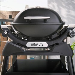 Weber Q 1200N Black – Barbacoa de gas portátil con mesas laterales