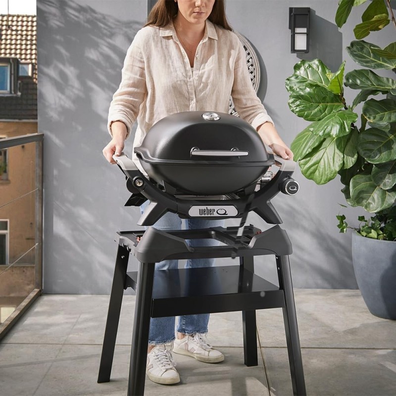 Weber Q 1200N Black – Barbacoa de gas portátil con mesas laterales | Things