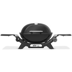Weber Q 1200N Black – Barbacoa de gas portátil con mesas laterales