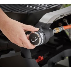 Weber Q 1200N Black – Barbacoa de gas portátil con mesas laterales