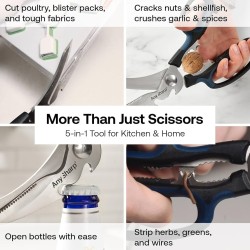 AnySharp Tijera Multiusos 5 en 1 – Acero endurecido y mango ergonómico