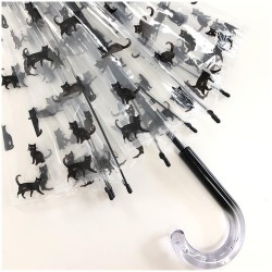 ☔ Paraguas Transparente Cúpula (Gatos) Smati