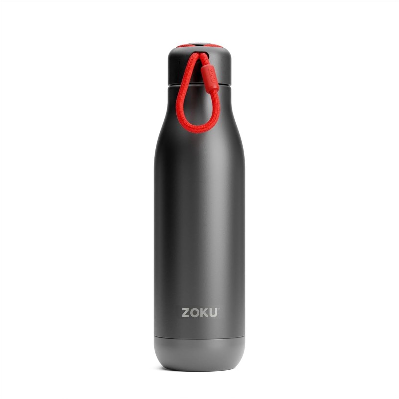 🥤 Botella térmica acero inoxidable 750 ml  negro  Zoku | Things