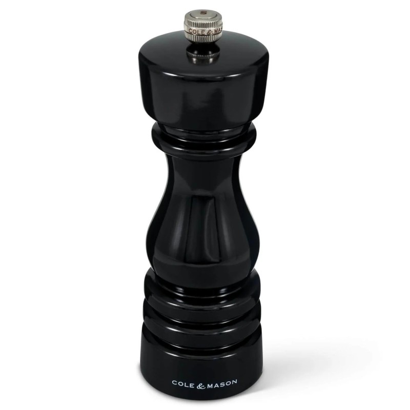 Molino de sal de madera negro brillante  con mecanismo cerámico Cole & Mason London 18 cm | Things