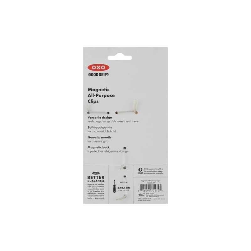 OXO Good Grips - Set de 4 Pinzas Magnéticas Multiusos | Cierre Hermético