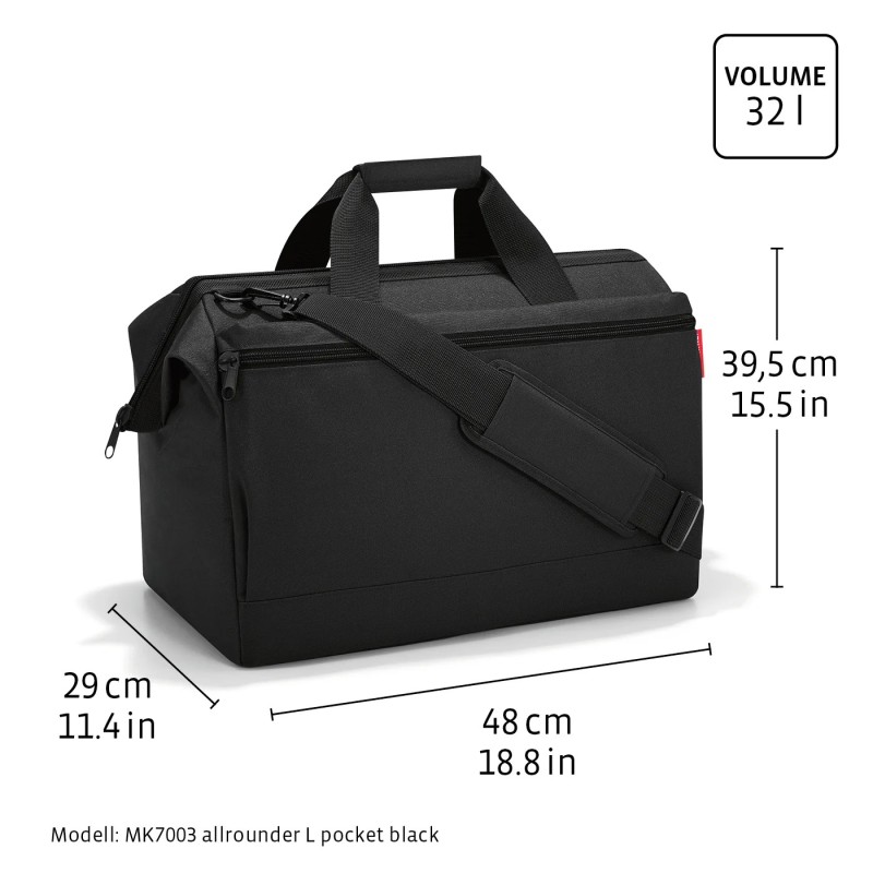 Bolso de Viaje 30L con Bolsillo Exterior negro Reisenthel | Things