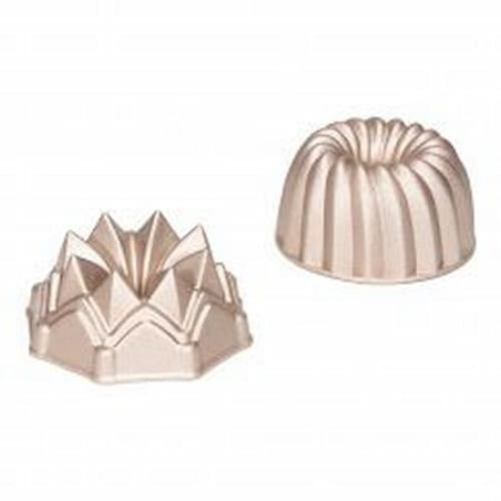 Set 2 Moldes Mini Bundt Aluminio Fundido 10cm Patisse