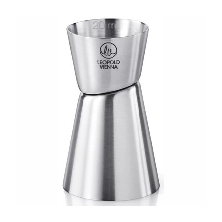 Medidor de Bar Doble 20/40 ml Acero Inoxidable Mate Leopold Vienna