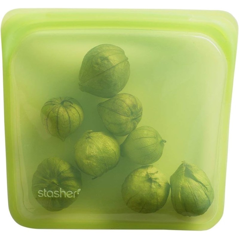 🥪 Stasher Bolsa Reutilizable de Silicona Sandwich Verde Lima 450 ml | Things