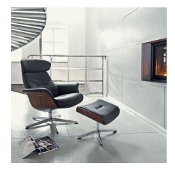 Sillón Timeout madera de nogal piel, foto 12
