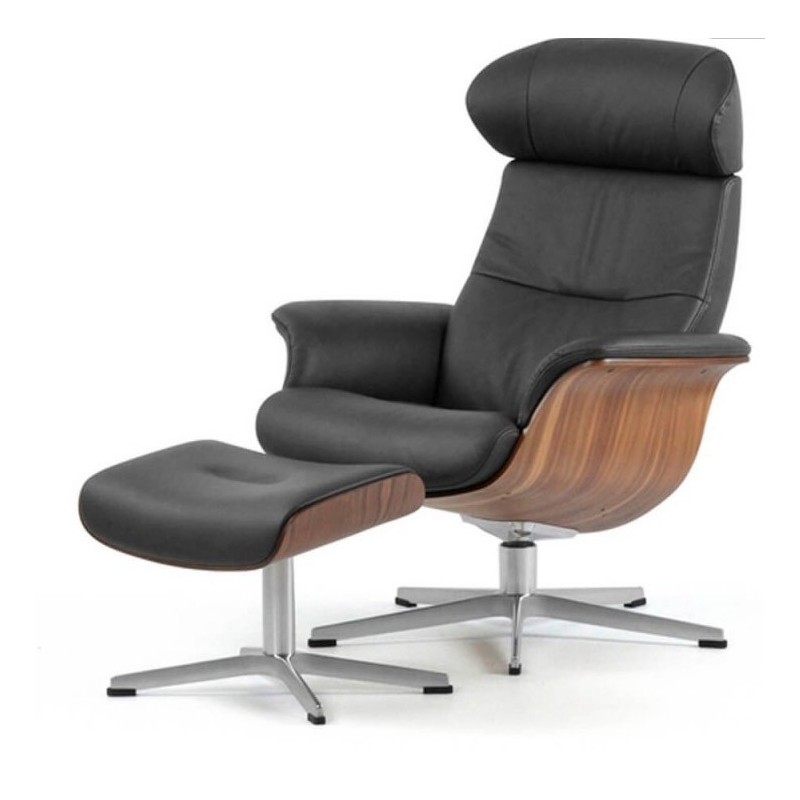 Pack Sillon y reposapies timeout nogal negro
