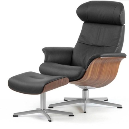 Pack Sillon y reposapies timeout nogal negro