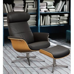 Pack Sillon y reposapies timeout roble negro