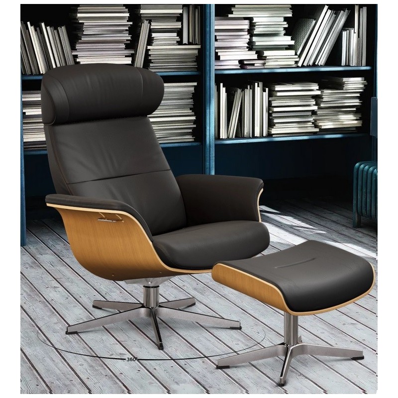 Pack Sillon y reposapies timeout roble negro