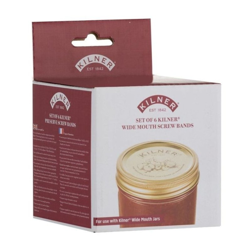 Pack de 6 Aros de Rosca para Tarros de Conserva de boca ancha Kilner