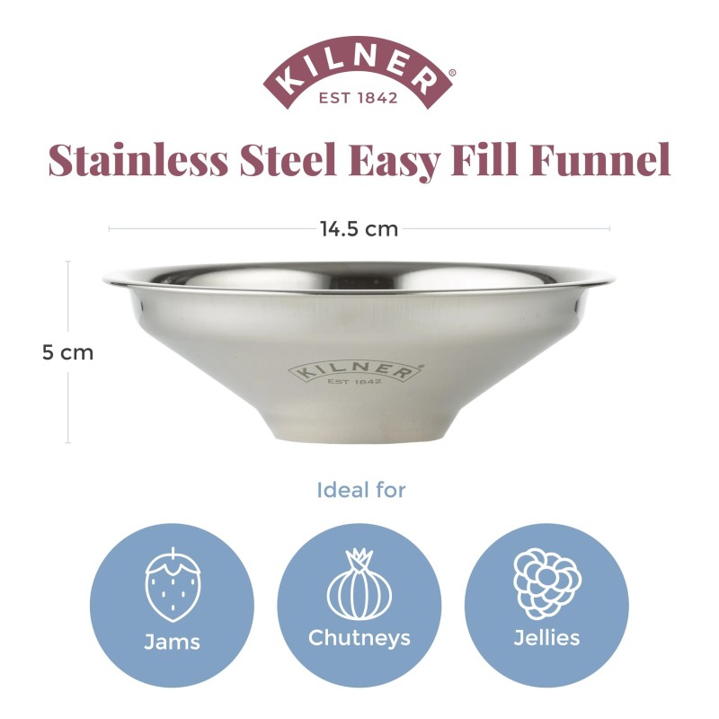 Kilner Easy Fill Embudo de Acero Inoxidable 14,5 cm