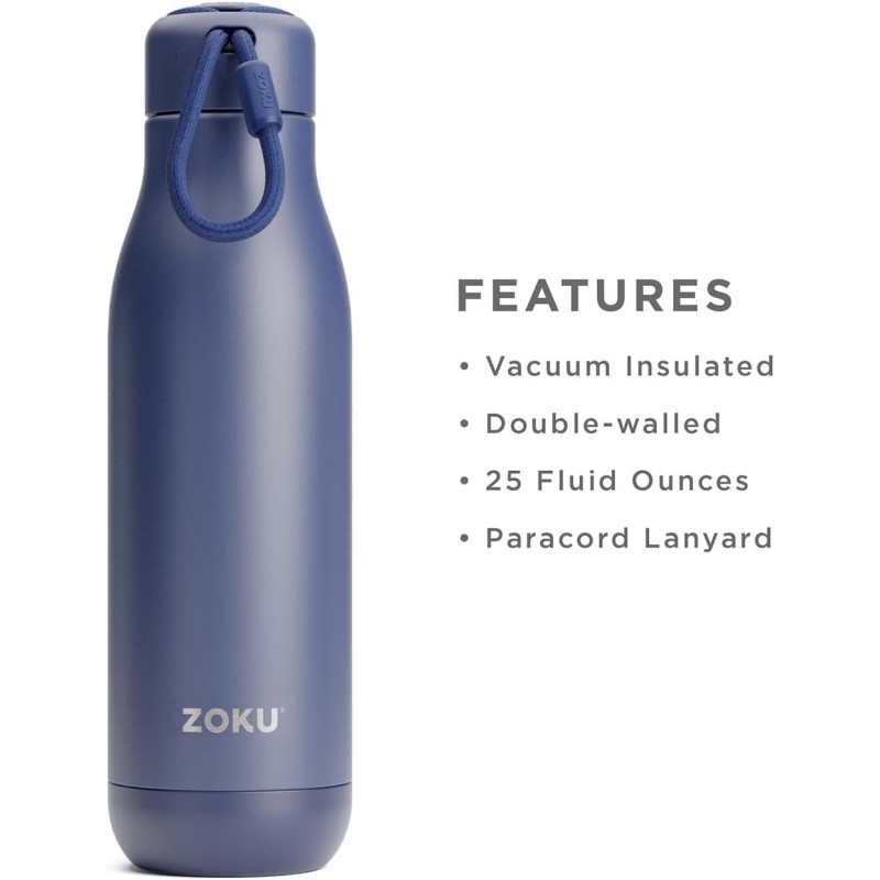 Botella térmica Zoku 750 ml azul marino | Acero inox