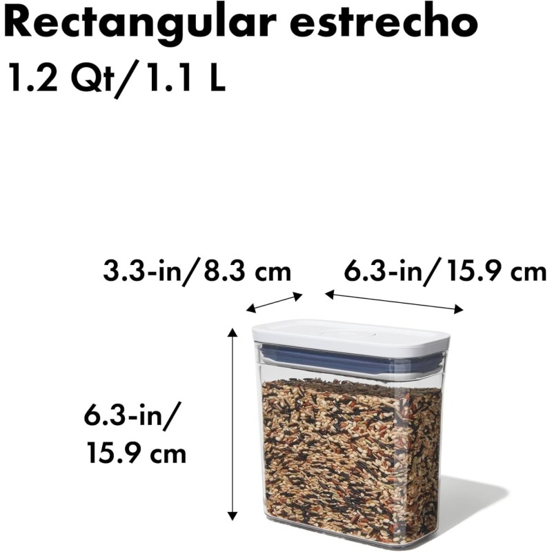 OXO POP rectangular slim 1,1 L | Bote hermético
