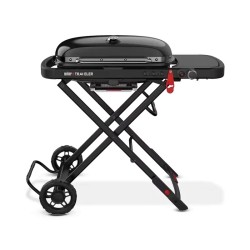 Weber Traveler Stealth Edition | Barbacoa de gas portátil premium en acabado negro mate