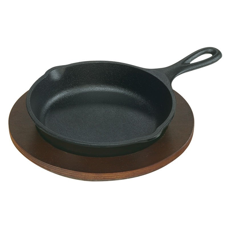 Bajo plato de nogal Lodge 20 cm con sartén de 6,5″