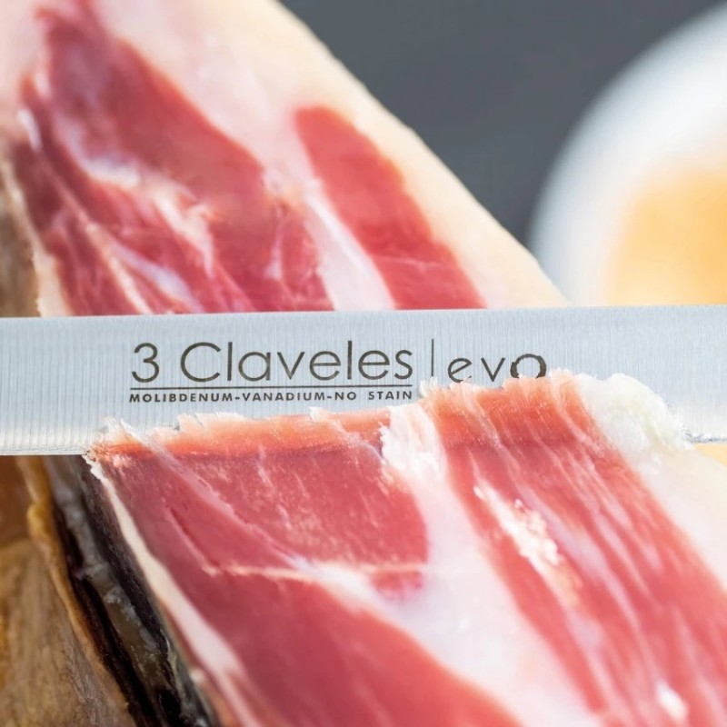 Juego de cuchillo jamonero y chaira 3 Claveles, foto 3