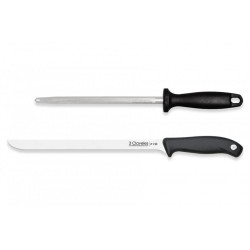 Juego de cuchillo jamonero y chaira 3 Claveles