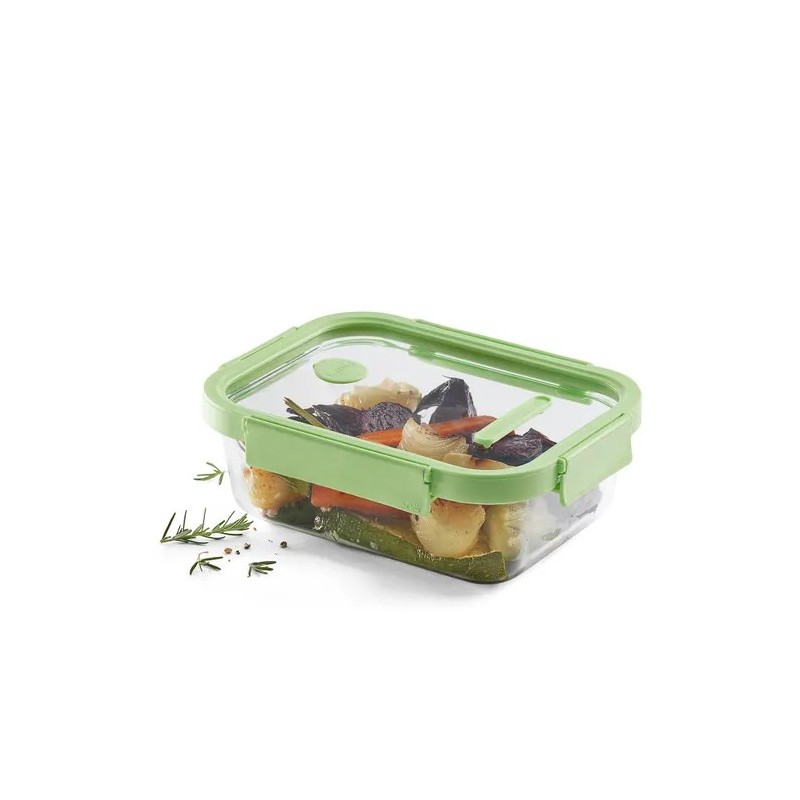 Recipiente hermético vidrio 1520 ml rectangular