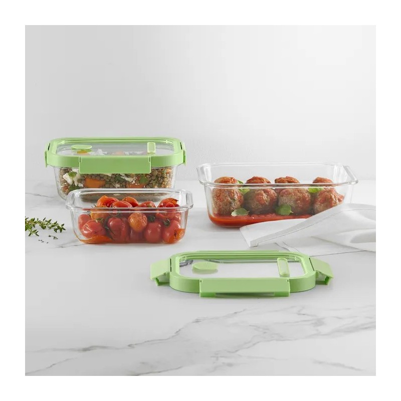 Recipiente hermético vidrio 370 ml rectangular | Things